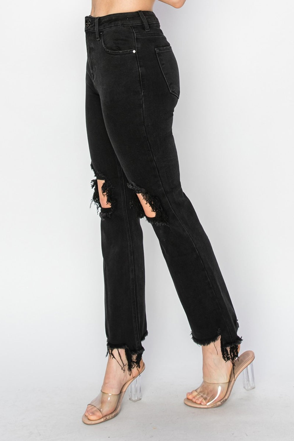 Womens Black distressed jeans