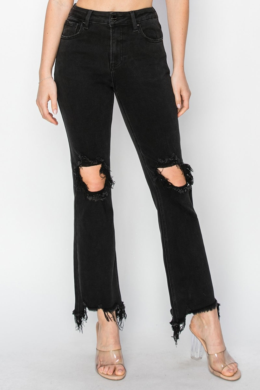 Womens Black distressed jeans