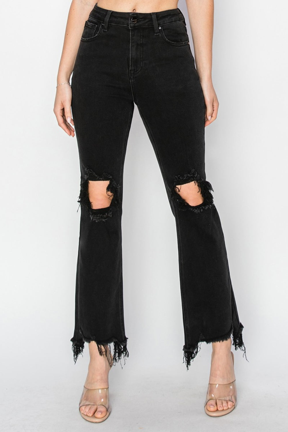 Womens Black distressed jeans