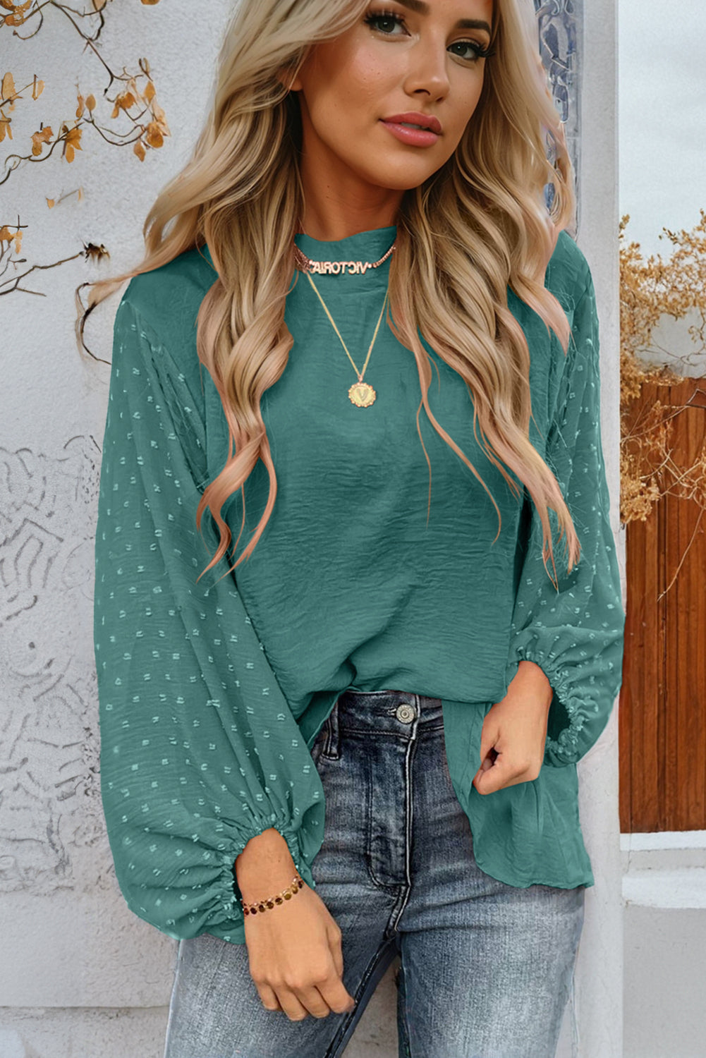 Classic Balloon Sleeve Loose Blouse